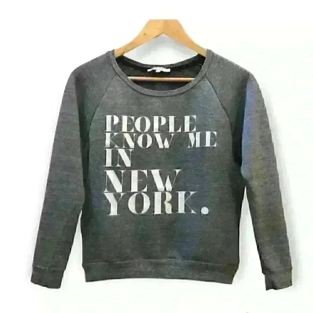 Rebecca Minkoff People Know Me  Graphic Sweatshit Gray Size XS